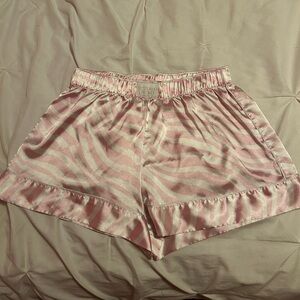 Victoria’s Secret Pink Zebra Print Satin Sleep Shorts